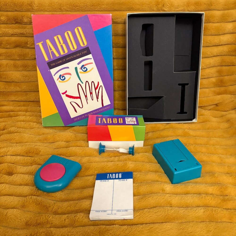 Taboo Board Game The Game of Unspeakable Fun, 1990 Hasbro Canada (SKU: 257MI)